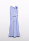 Girls Lilac Pleated Crepe Jumpsuit