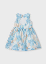 Girls Linen Floral Print Dress