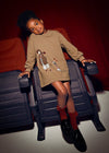 Girls Long Sleeve Dress With Dog Print