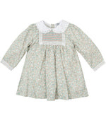 Girls' Long Sleeve Floral Dress with Lace Accents (Babidu)