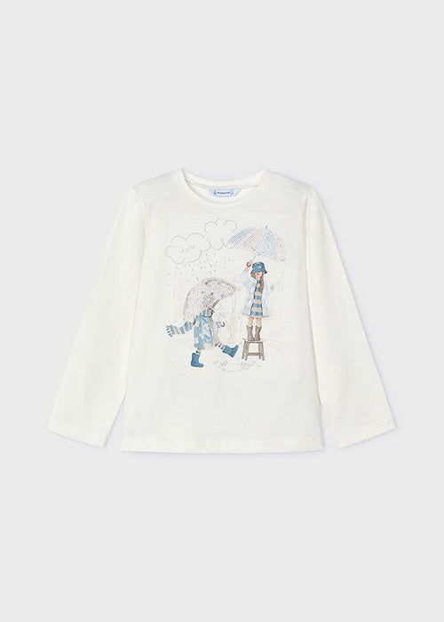 Girls' Long Sleeve T - Shirt with Rainy Day Print (Mayoral)