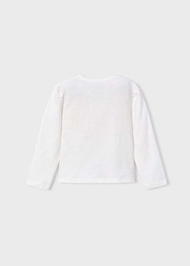 Girls Long Sleeve T-shirt With Sequin Dolls Print