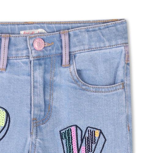 Girls Love Patch Denim Trousers