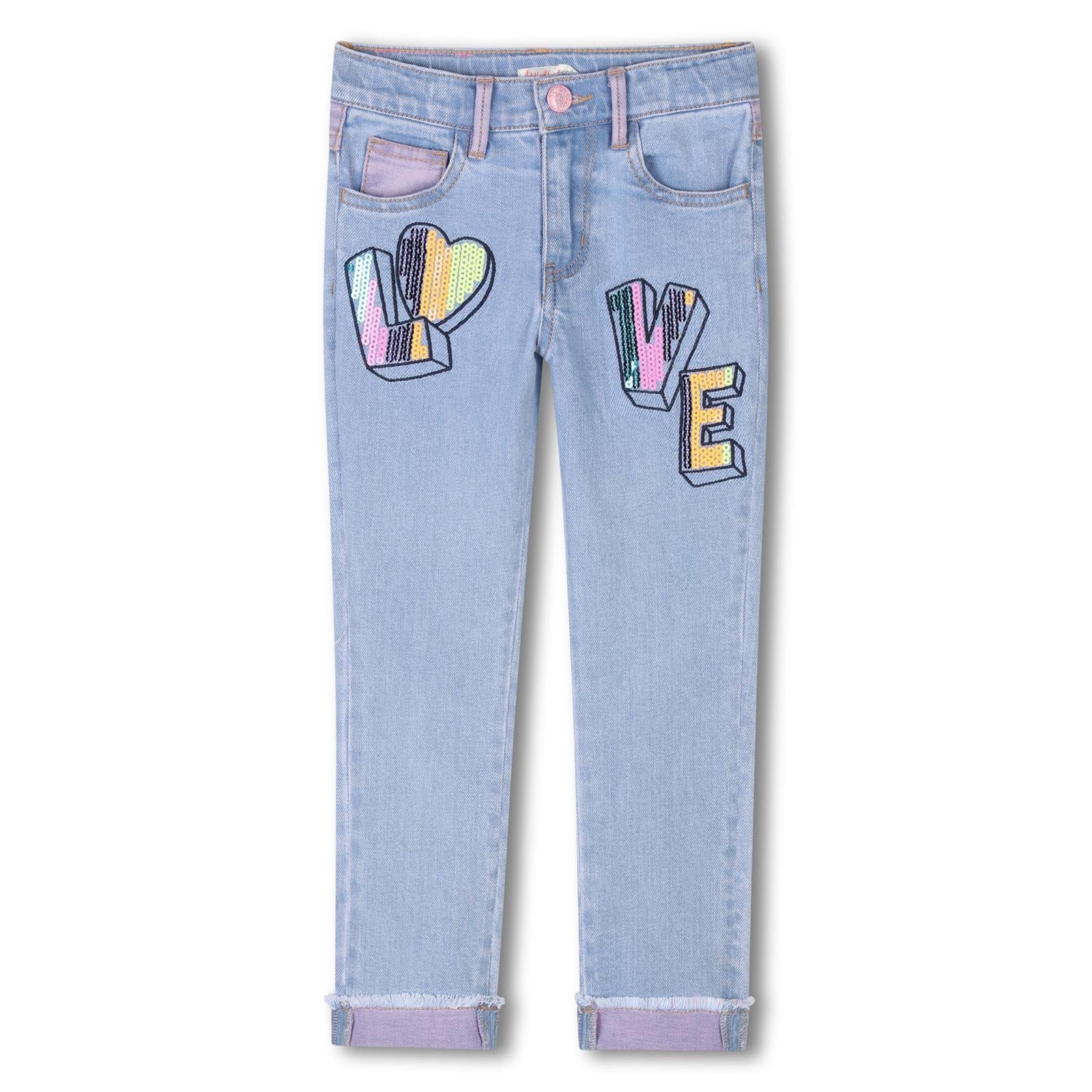 【COLOR iN ID】Cullen Patch Denim Pants Girls Love Patch Denim Trousers – CottonKids.ie