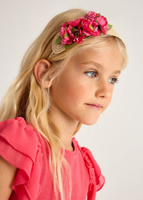 Girls Magenta Flower Headband