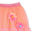 Girls Mesh Skirt with 3D Flower Details