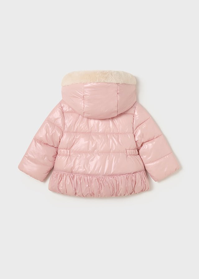 Girls Metallic Pink Puffer Coat (mayoral)