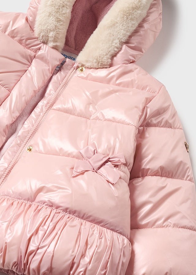 Girls pink padded coat best sale