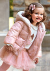 Girls Metallic Pink Puffer Coat (mayoral)