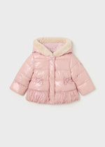 Girls Metallic Pink Puffer Coat (mayoral)