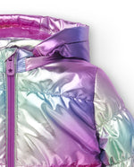 Girls' Metallic Rainbow Puffer Jacket (Tuc Tuc)