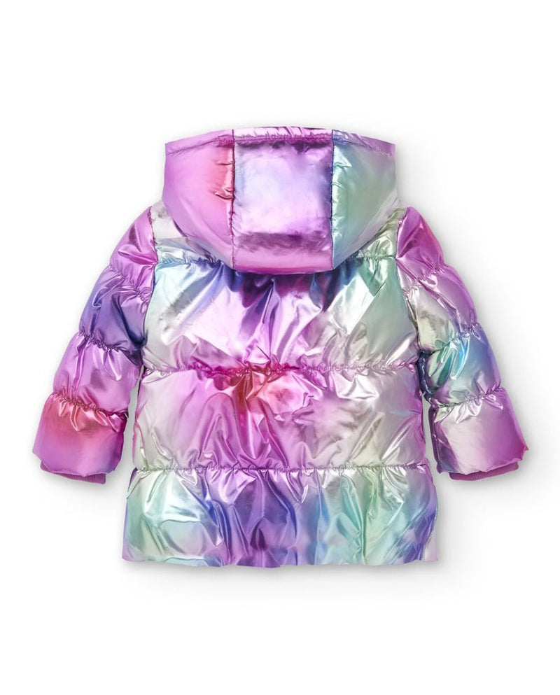 Girls' Metallic Rainbow Puffer Jacket (Tuc Tuc)