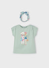 Girls Mint Green T-Shirt with Headband Set