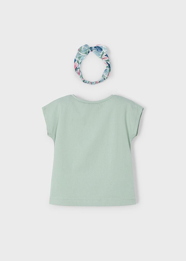 Girls Mint Green T-Shirt with Headband Set