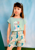 Girls Mint Green T-Shirt with Headband Set