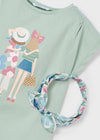 Girls Mint Green T-Shirt with Headband Set