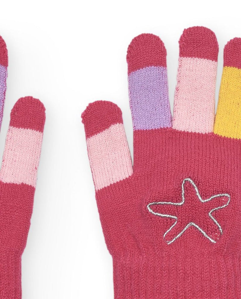 Girls' Multi - Color Striped Knitted Gloves (Tuc Tuc)