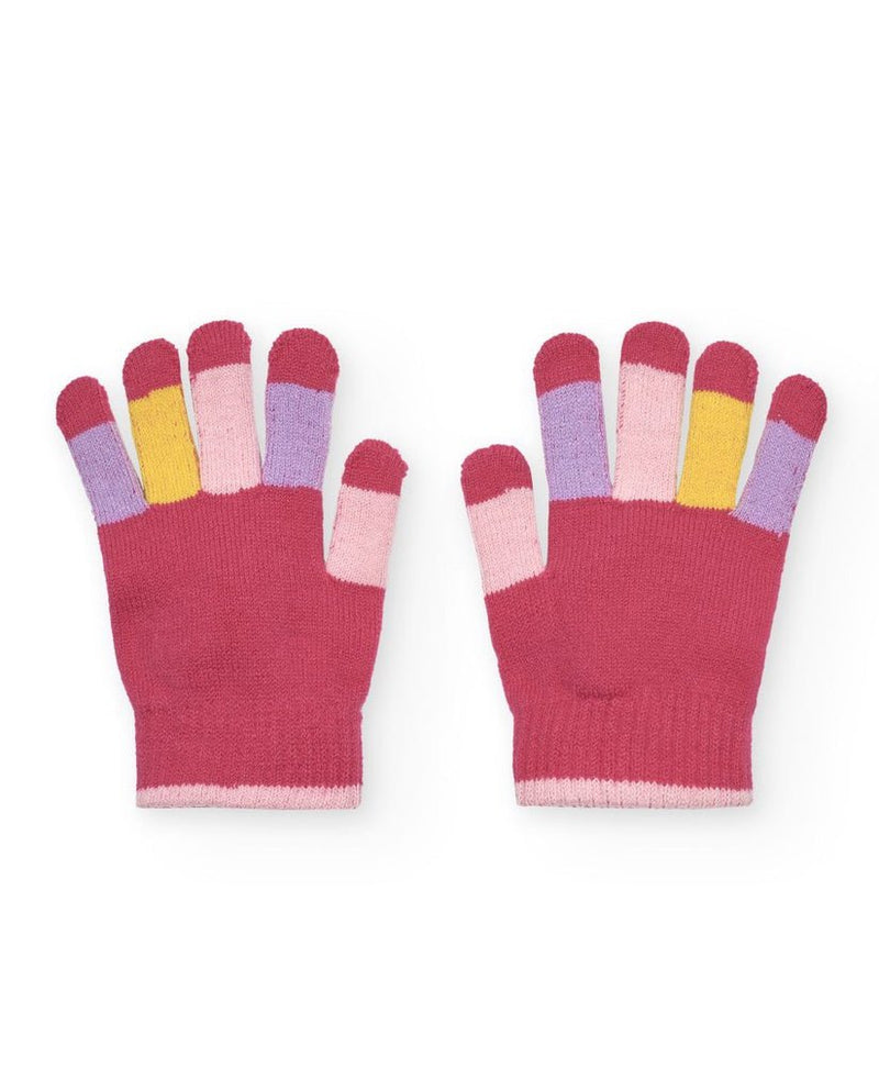 Girls' Multi - Color Striped Knitted Gloves (Tuc Tuc)