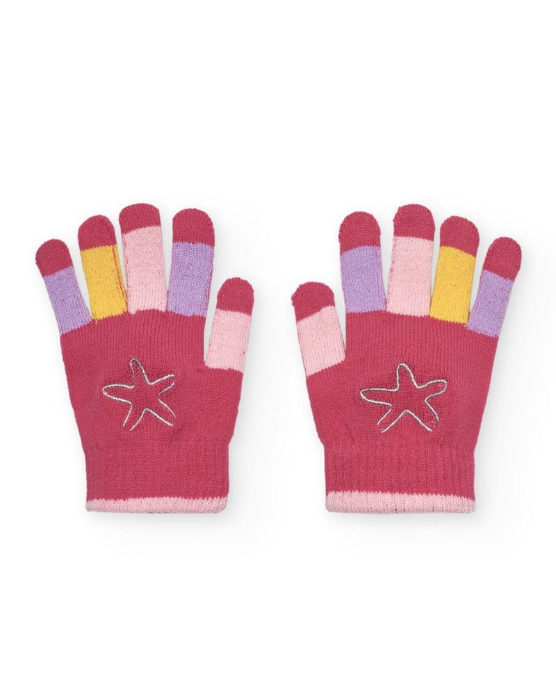 Girls' Multi - Color Striped Knitted Gloves (Tuc Tuc)