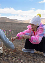 Girls Multicolour Faux Fur Zip Coat