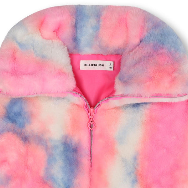 Girls Multicolour Faux Fur Zip Coat – CottonKids.ie