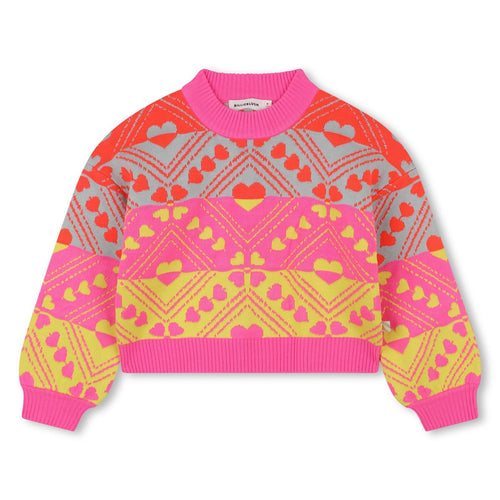 Girls Multicolour Heart Knit Jumper
