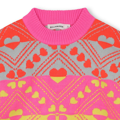 Girls Multicolour Heart Knit Jumper