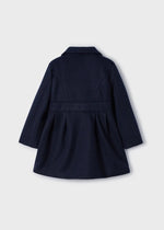 Girls Navy Blue Felted Coat (Mayoral)