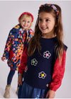 Girls Colorful Padded Coat with Heart Pockets
