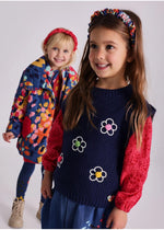 Girls Colorful Padded Coat with Heart Pockets