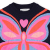Girls Navy Butterfly Knit Jumper with Studs