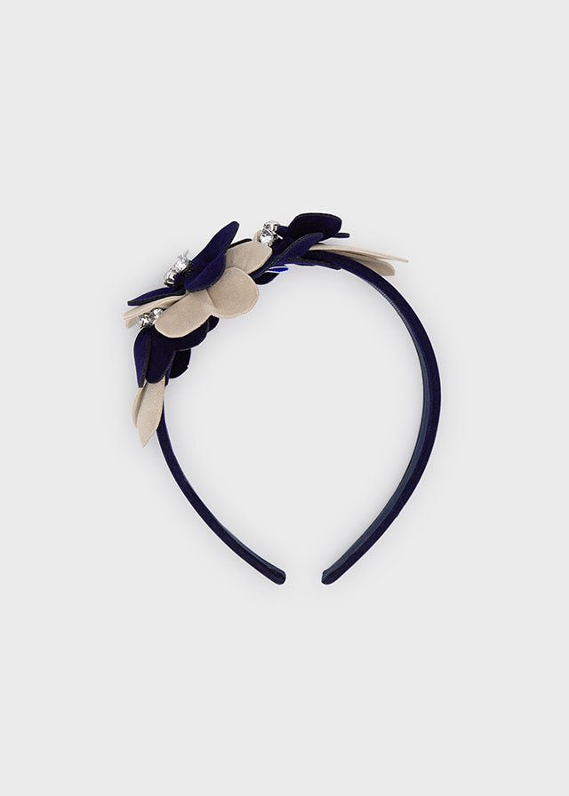 Girls' Navy Flowers Headband (Mayoral)