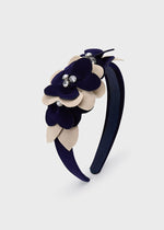 Girls' Navy Flowers Headband (Mayoral)