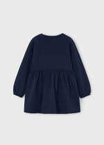 Girls Navy Glitter Dress with Bag