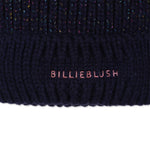 Girls Navy Hat with Double Pom Poms