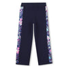 Girls Navy Joggers With Sequin Side Stripe