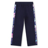Girls Navy Joggers With Sequin Side Stripe