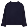 Girls Navy Long Sleeve T-Shirt With Glitter Car Print