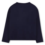 Girls Navy Long Sleeve T-Shirt With Glitter Car Print