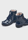 Girls Navy Patent Faux Leather Boots (mayoral)