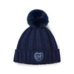 Girls Navy Pom - Pom Knit Hat