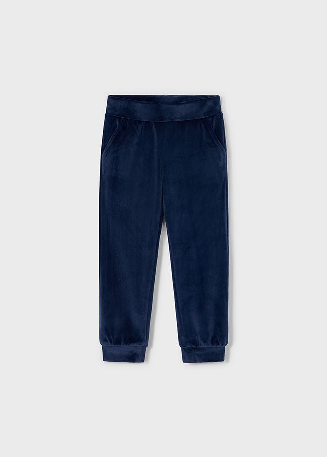 Girls Navy Velour 3 - Piece Tracksuit Set