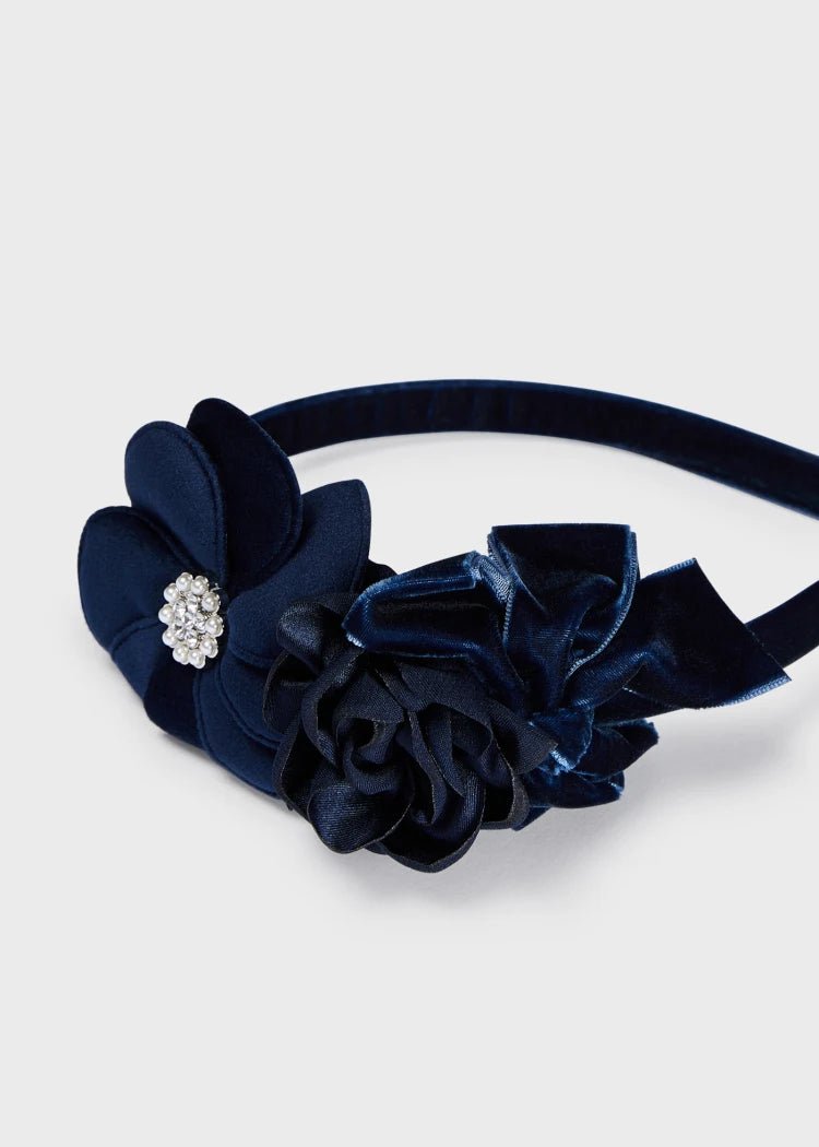 Girls Navy Velvet Hairband (mayoral)