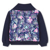 Girls Navy Zip Cardigan With Sequin Back