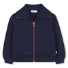 Girls Navy Zip Cardigan With Sequin Back