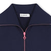 Girls Navy Zip Cardigan With Sequin Back