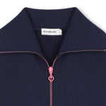 Girls Navy Zip Cardigan With Sequin Back