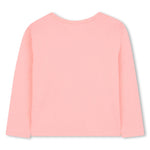 Girls Neon Pink Glitter Print Long Sleeve Top