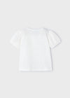 Girls Off white Cotton T-Shirt