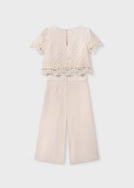 Girls Off - White Occasion Top & Trousers Set